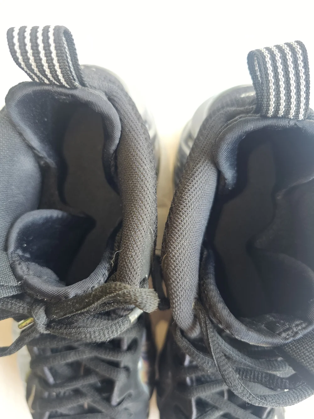 Nike Men's All-Black Iridescent Foamposite-Style Sneakers